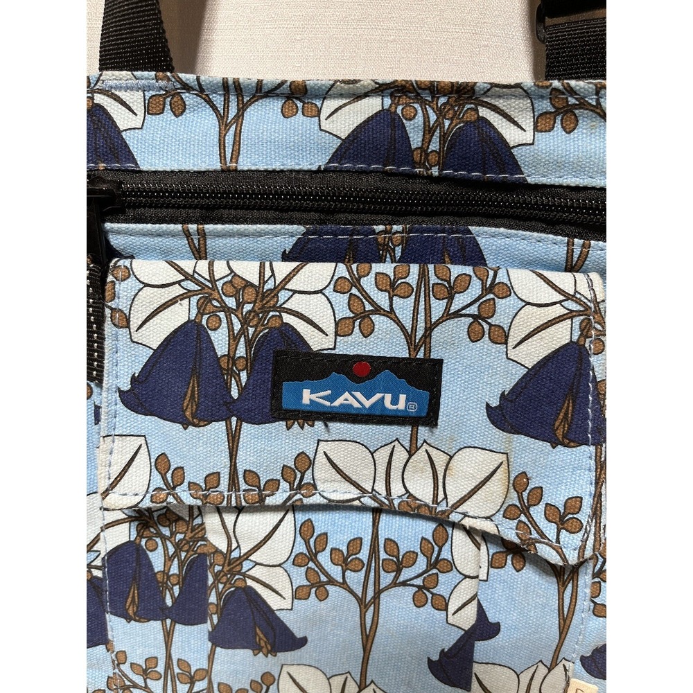 Kavu Bag Womens One Size Blue White Floral Limited Edition Crossbody Purse - Picture 4 of 16